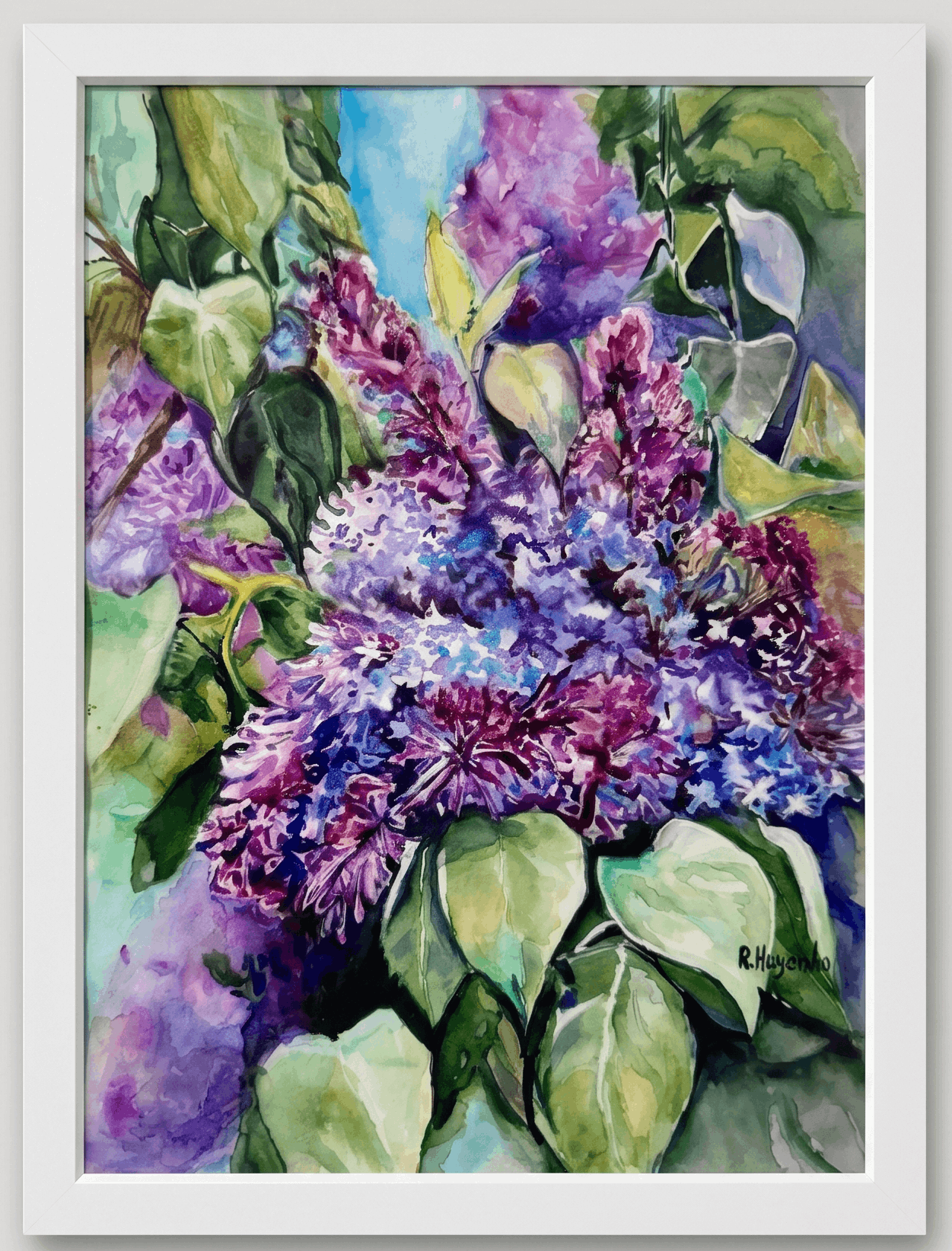 Lilac Symphony — Allston, MA — hand-painted watercolor by Rimma Guzenko