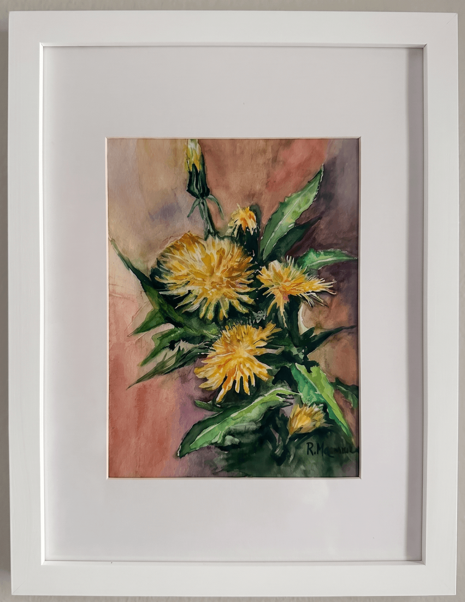 Dandelion Radiance — Kremenchuk, Ukraine — hand-painted watercolor by Rimma Guzenko