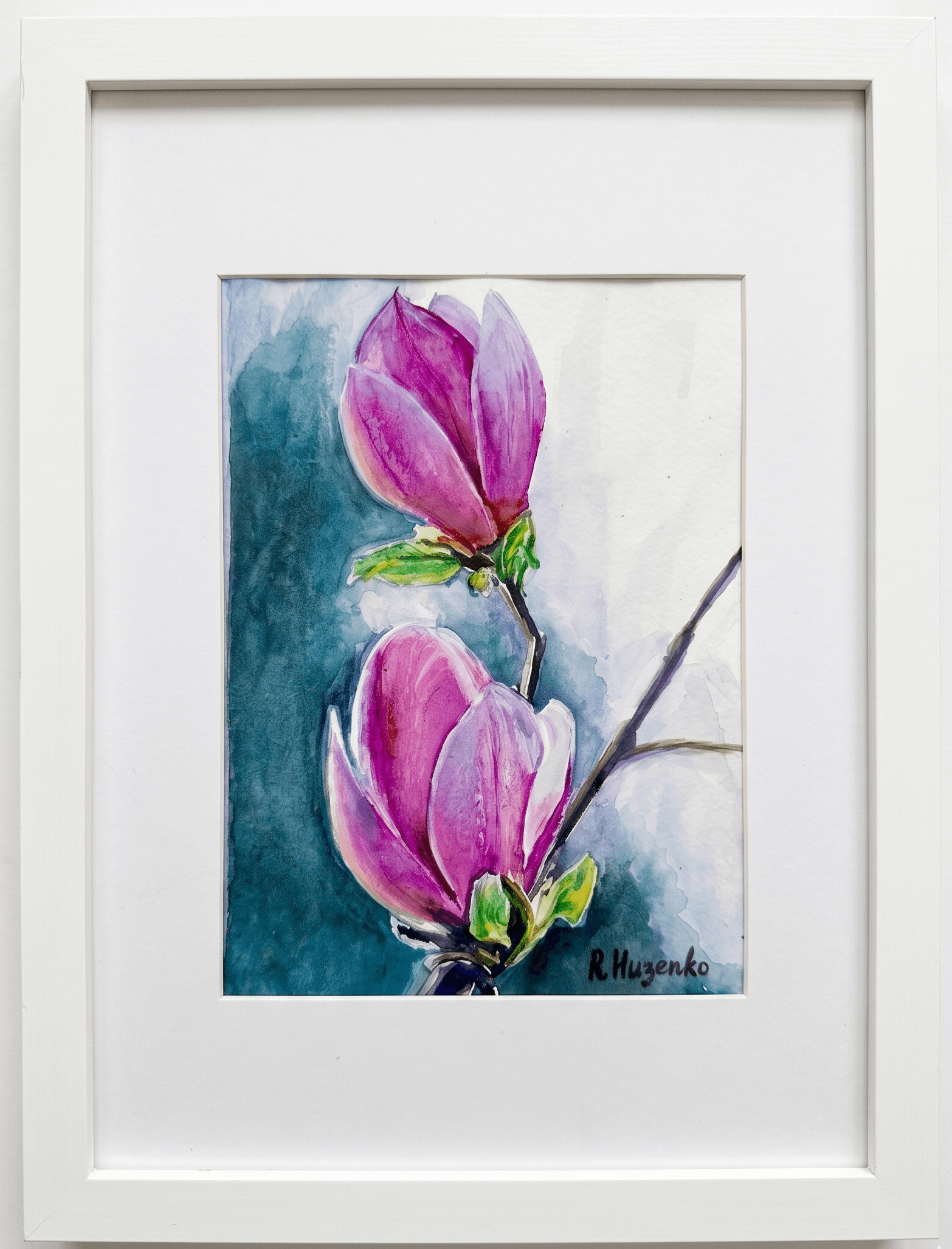 Magnolia Elegance — Toronto, Canada — hand-painted watercolor by Rimma Guzenko