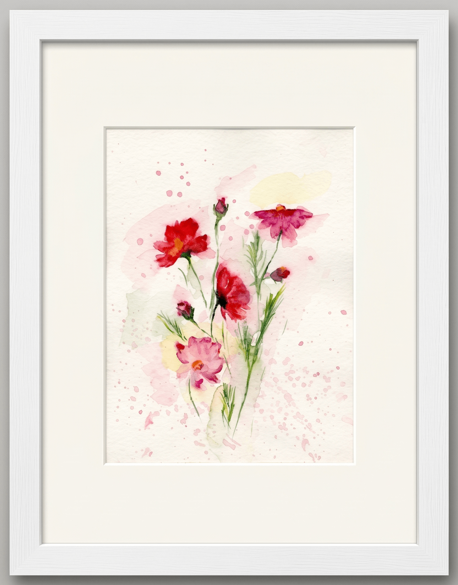 Whimsical Cosmos — Allston, MA — hand-painted watercolor by Rimma Guzenko